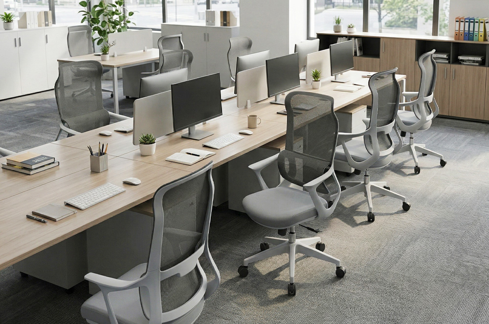 祖禾辦公家具推薦，現代簡約風格網布辦公椅，高被設計，適合長時間電腦工作，提供舒適坐感。