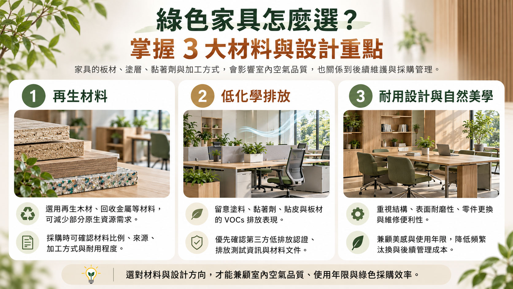 綠色家具的三項材料與設計重點