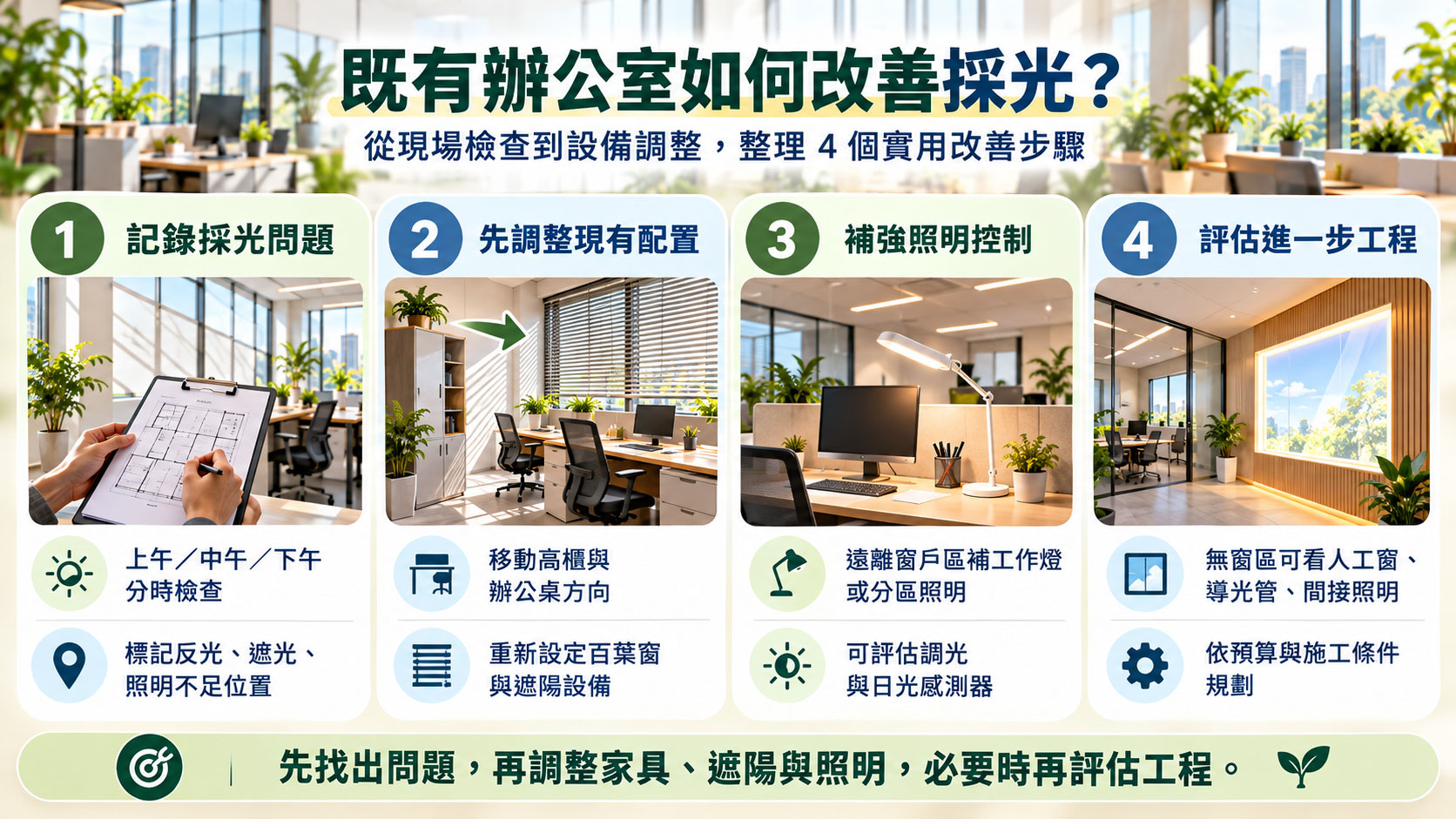 既有辦公室如何改善採光？
