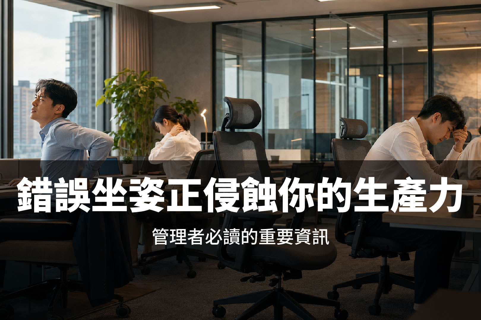 錯誤坐姿正侵蝕你的生產力