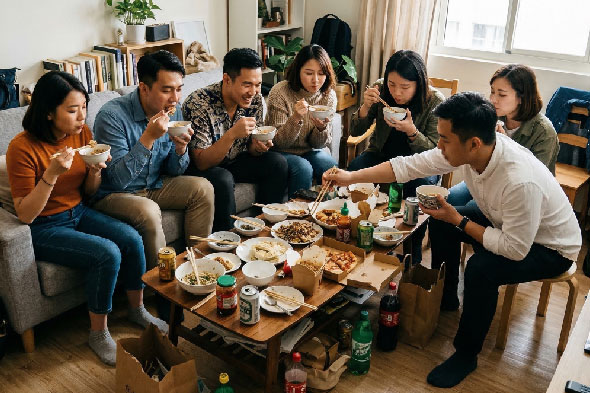 擁擠的小坪數客廳當飯廳