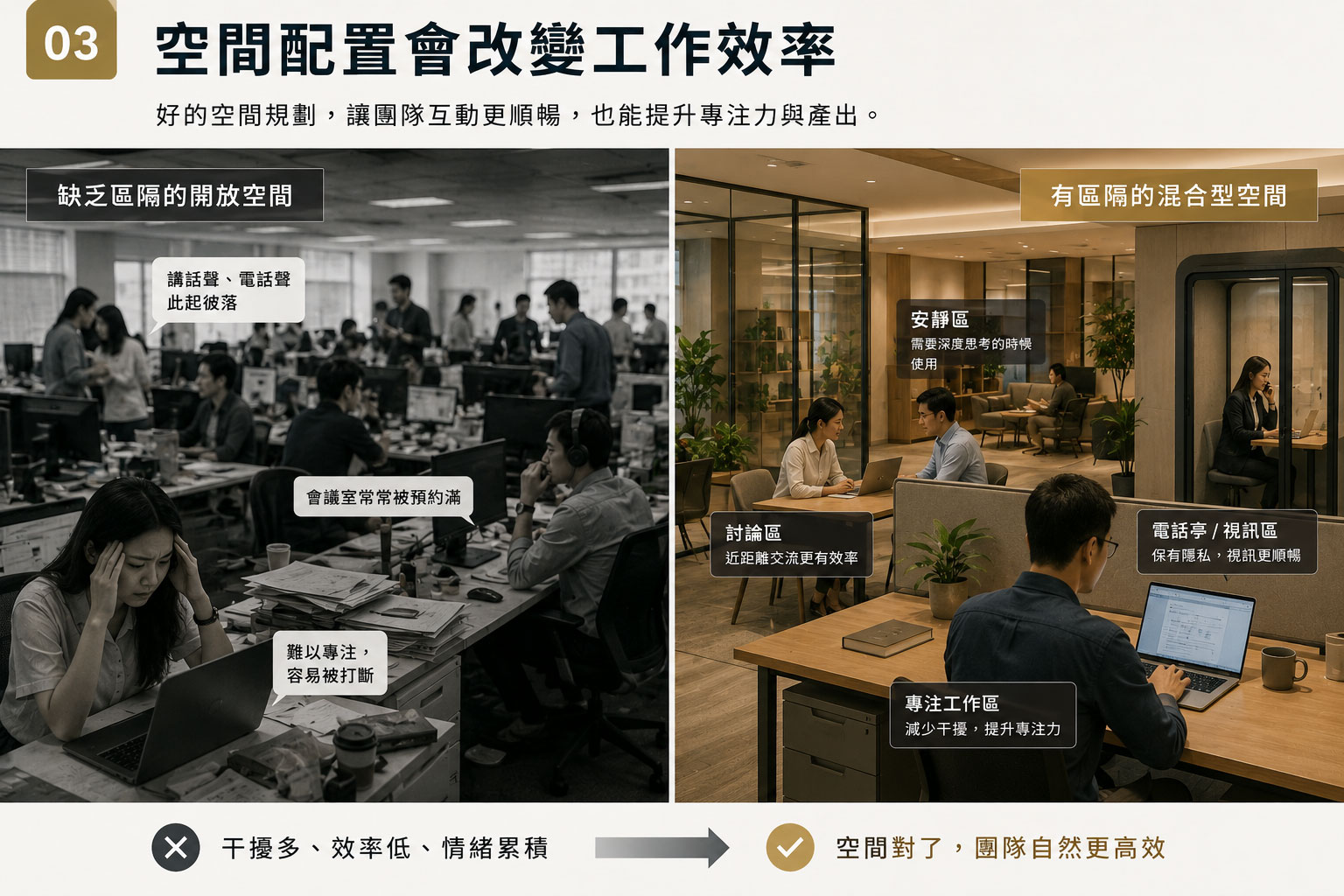 空間配置會改變工作效率