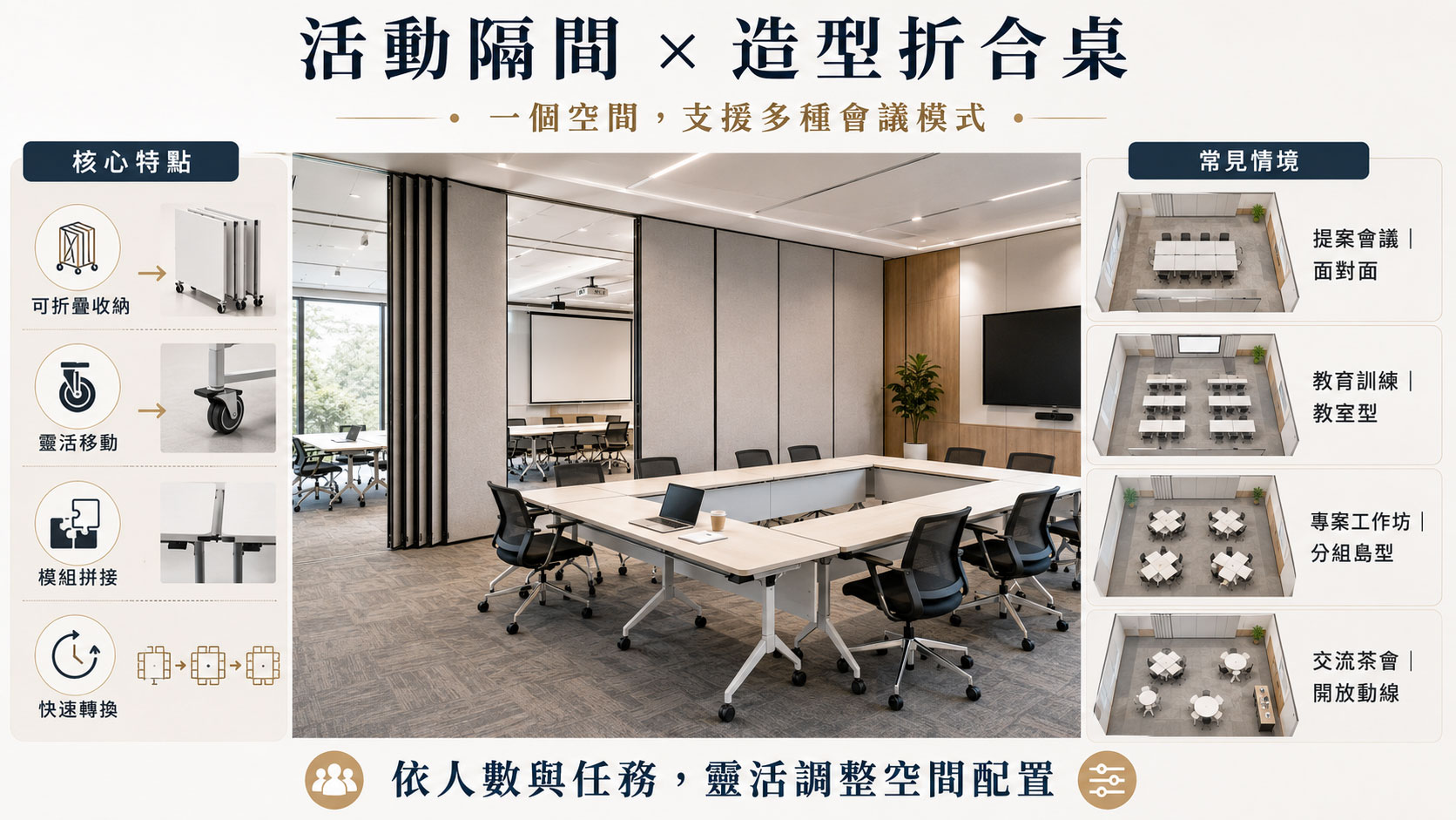造型折合桌如何支援空間重組?